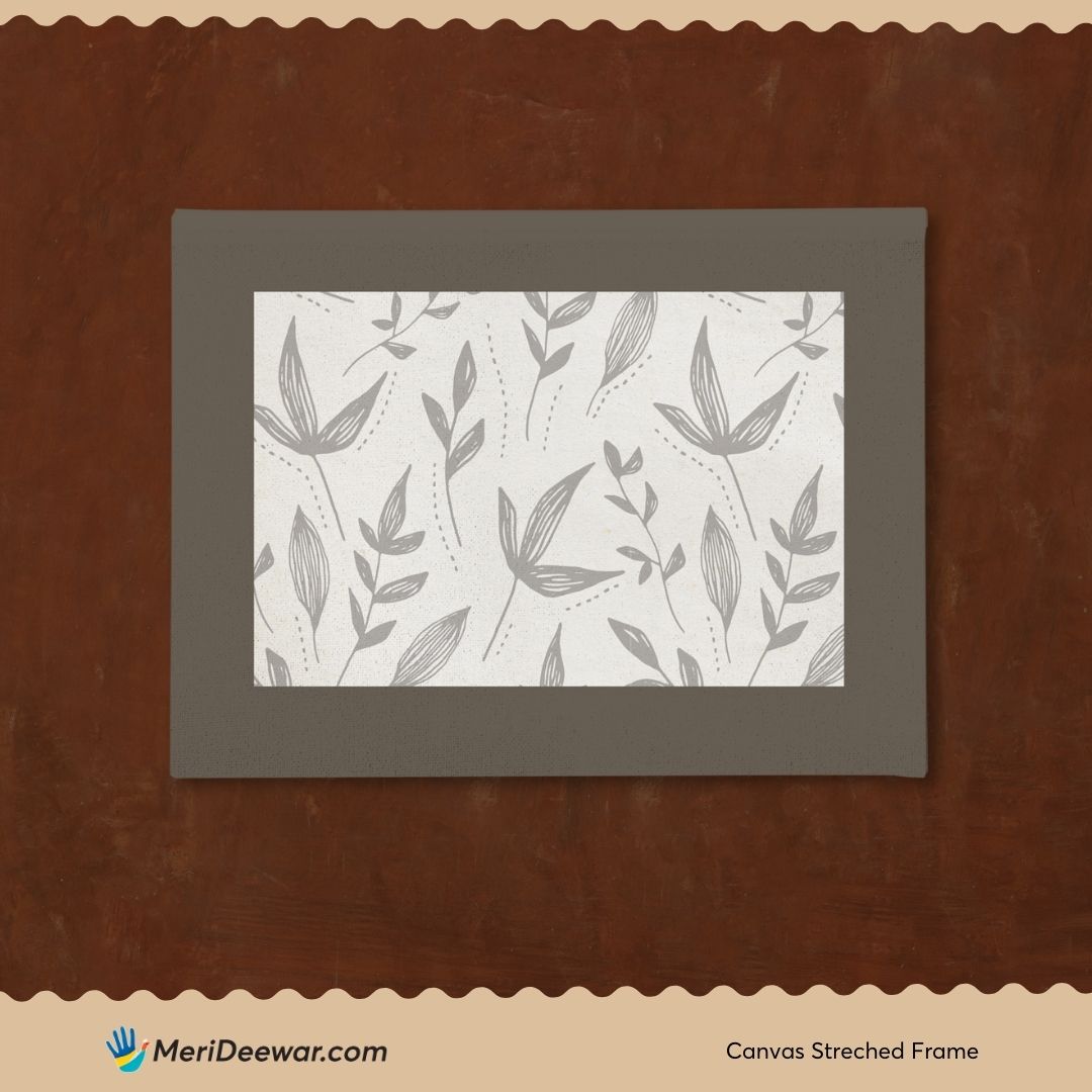 white plants sketch Art 3 : 4 Horizontal New Premium Wall Art Canvas by MeriDeewar