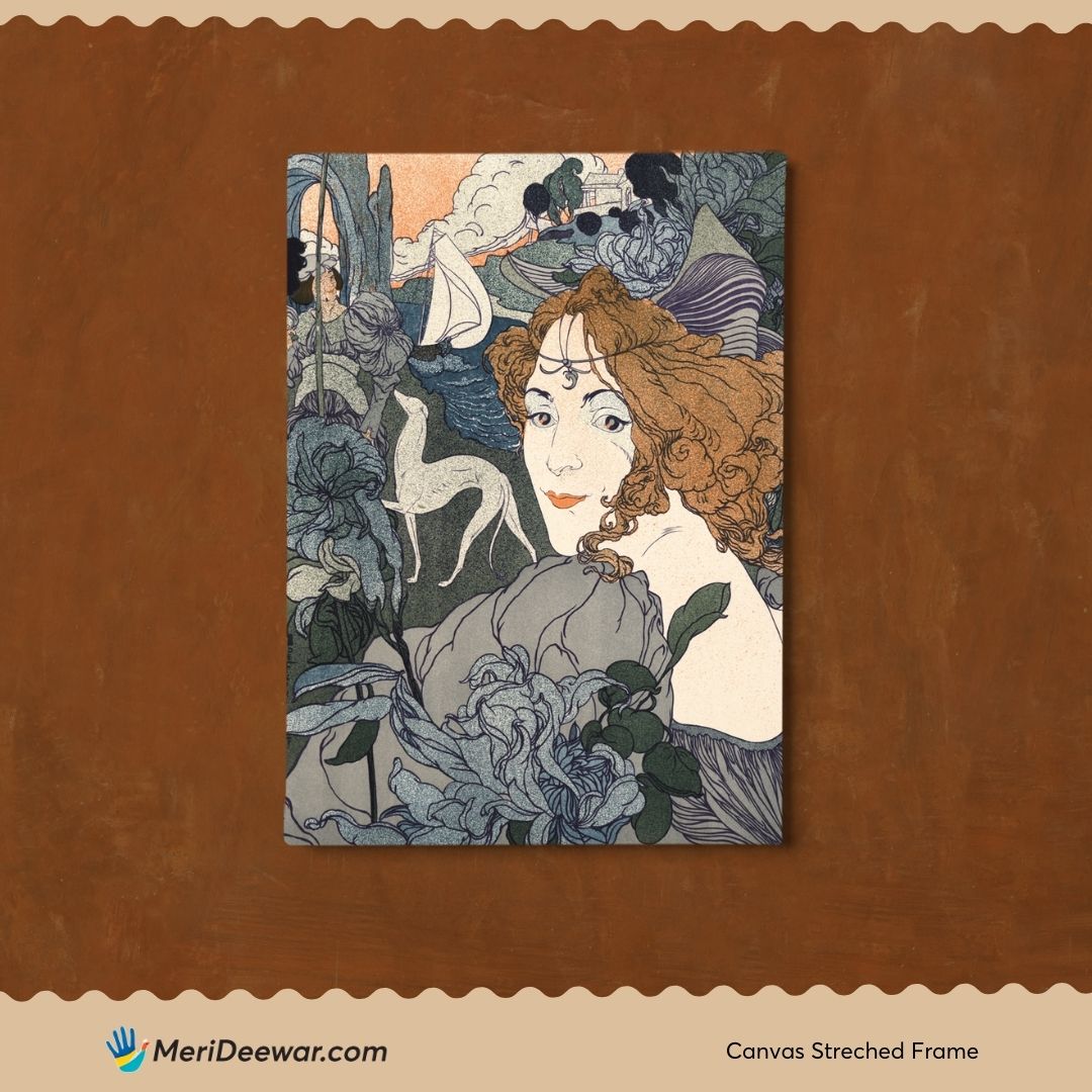 Wild Woman by Georges de Feure 3 : 4 Vertical New Premium Wall Art Canvas by MeriDeewar