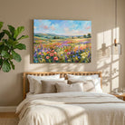 "Wildflower Meadow Landscape" Giclée Print | Indian Wall Art Print 3 : 2 Horizontal Premium Wall Art Canvas by MeriDeewar