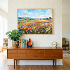 "Wildflower Meadow Landscape" Giclée Print | Indian Wall Art Print 3 : 2 Horizontal Premium Wall Art Canvas by MeriDeewar