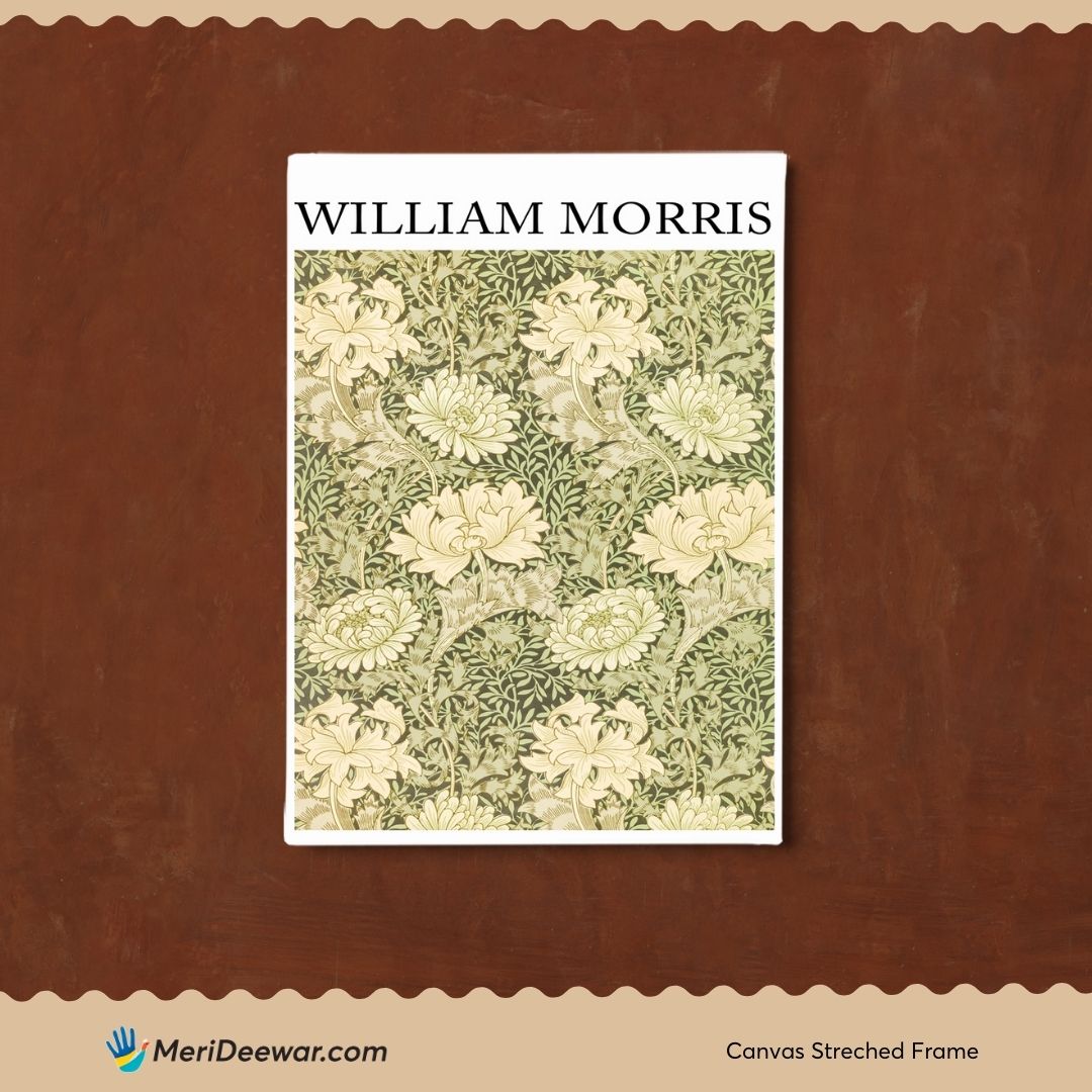 William Morris Flower Pattern 3 : 4 Vertical New Premium Wall Art Canvas by MeriDeewar