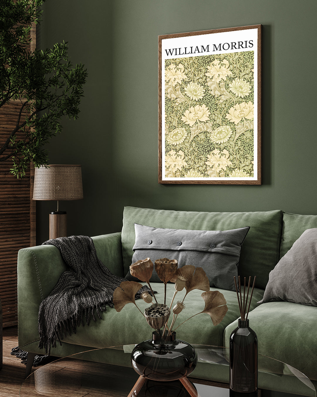 William Morris Flower Pattern 3 : 4 Vertical New Premium Wall Art Canvas by MeriDeewar