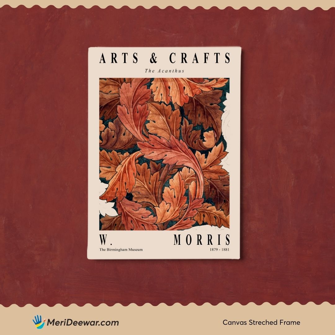 William Morris The Acanthus Poster 3 : 4 Vertical New Premium Wall Art Canvas by MeriDeewar