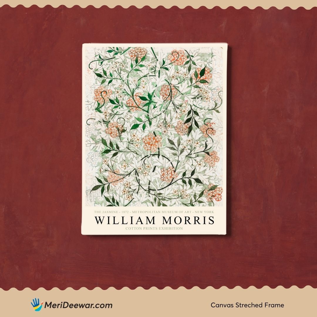 William Morris The Jasmine Poster 3 : 4 Vertical New Premium Wall Art Canvas by MeriDeewar