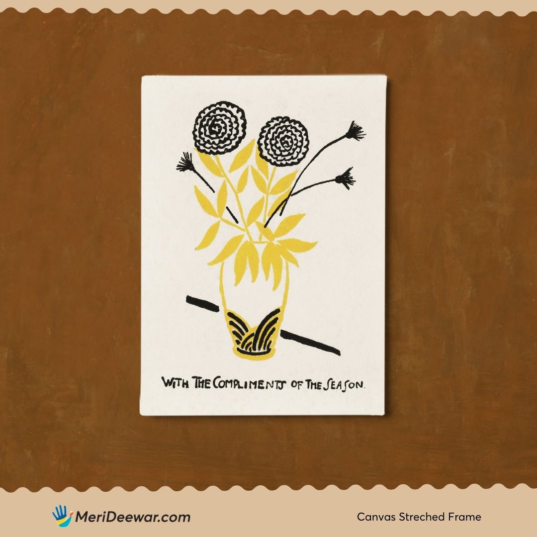 With the Compliments of the Season Poster by Henry Lyman Sayen 3 : 4 Vertical New Premium Wall Art Canvas by MeriDeewar