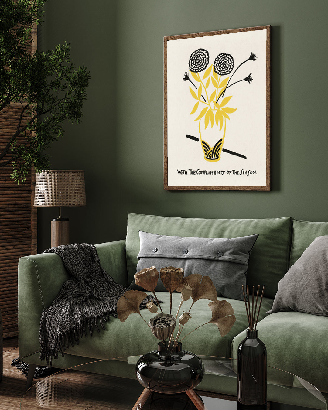 With the Compliments of the Season Poster by Henry Lyman Sayen 3 : 4 Vertical New Premium Wall Art Canvas by MeriDeewar