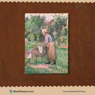 Woman Doing Laundry Painting by Camille Pissarro 3 : 4 Vertical New Premium Wall Art Canvas by MeriDeewar