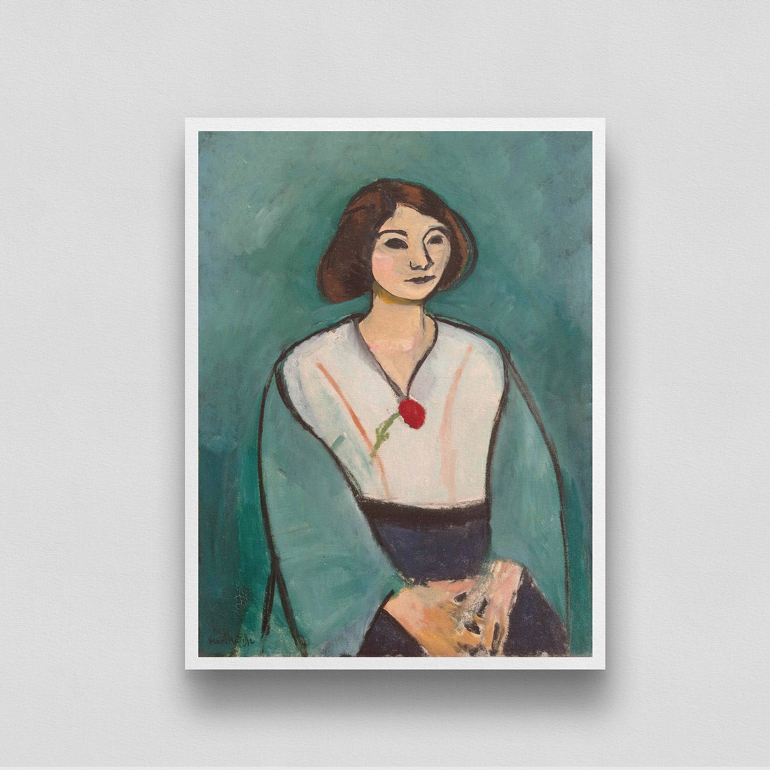 Woman in green by Henri Matisse 3 : 4 Vertical New Premium Wall Art Canvas by MeriDeewar