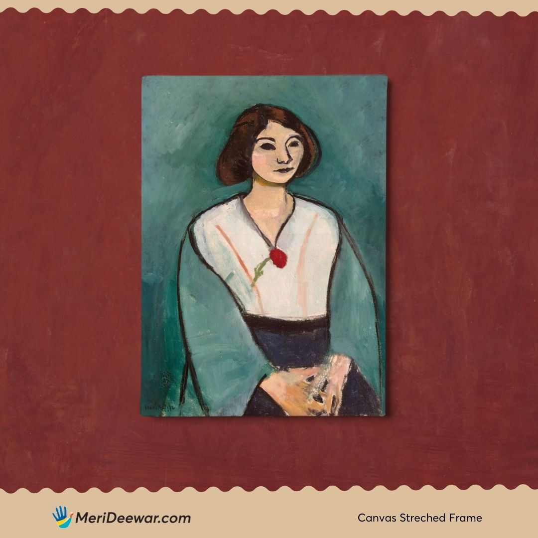 Woman in green by Henri Matisse 3 : 4 Vertical New Premium Wall Art Canvas by MeriDeewar