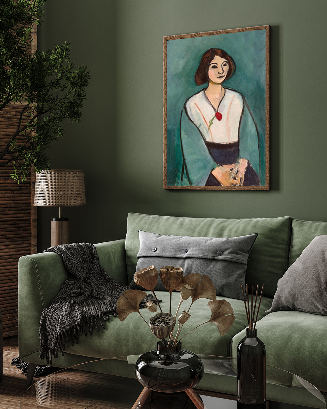 Woman in green by Henri Matisse 3 : 4 Vertical New Premium Wall Art Canvas by MeriDeewar