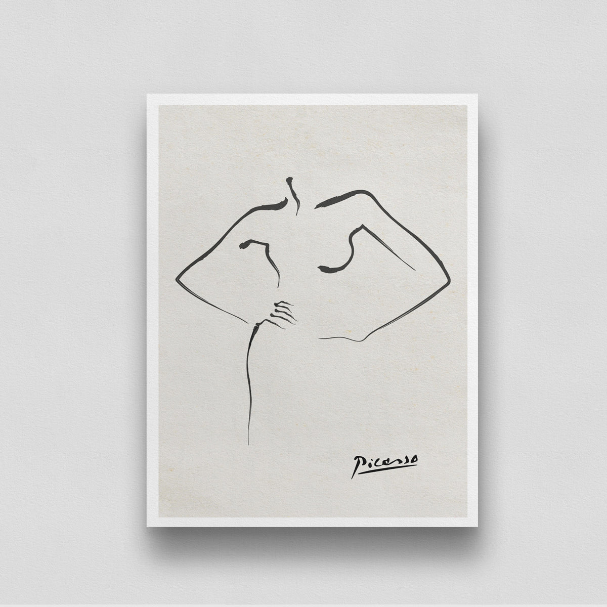 Woman Line Art Poster by Pablo Picasso 3 : 4 Vertical New Premium Wall Art Canvas by MeriDeewar