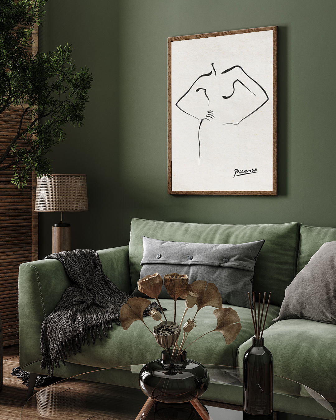 Woman Line Art Poster by Pablo Picasso 3 : 4 Vertical New Premium Wall Art Canvas by MeriDeewar