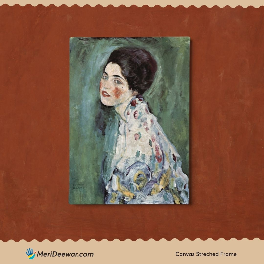 Woman Portrait by Gustav Klmit 3 : 4 Vertical New Premium Wall Art Canvas by MeriDeewar