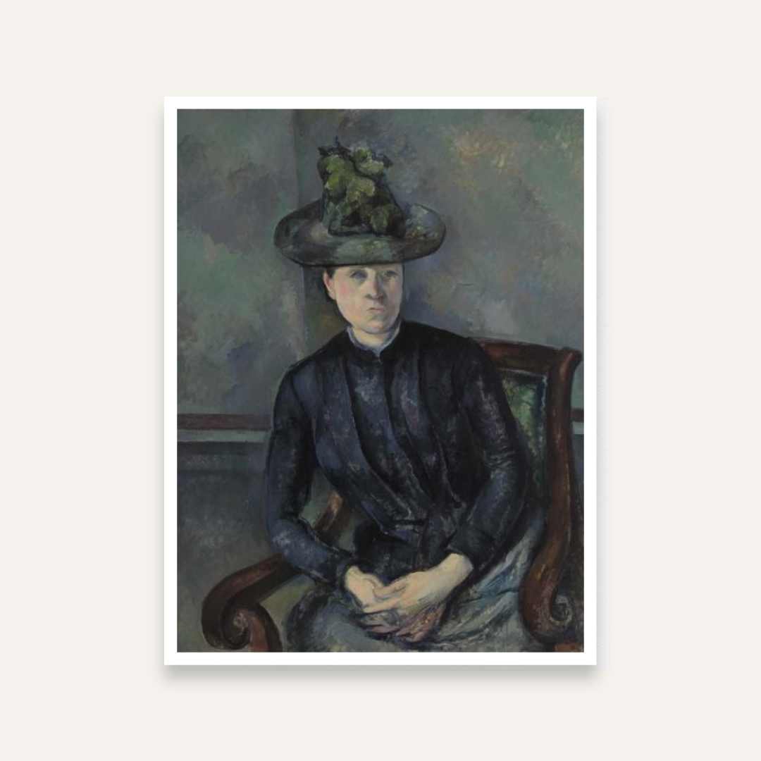 Woman Portrait Painting for Living Room | Paul Cézanne Classic Wall Art | Giclée Print 4 :5 Vertical Premium Wall Art Canvas by MeriDeewar