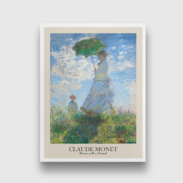 Woman with a Parasol - Madame Monet and Her Son Painting by Claude Monet 3 : 4 Vertical New Premium Wall Art Canvas by MeriDeewar