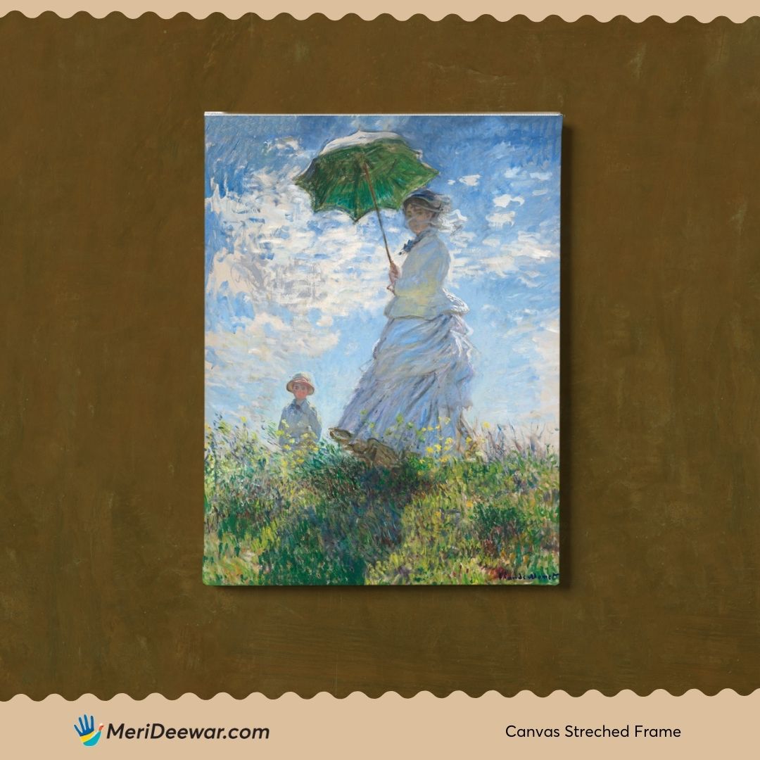 Woman with a Parasol Painting by Claude Monet 3 : 4 Vertical New Premium Wall Art Canvas by MeriDeewar