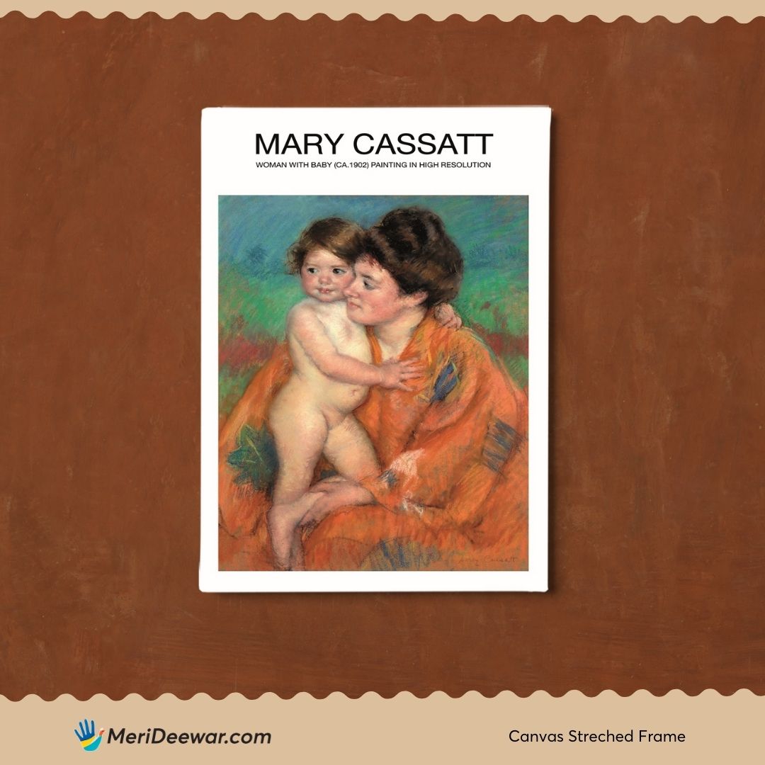 Woman with Baby Painting by Mary Cassatt 3 : 4 Vertical New Premium Wall Art Canvas by MeriDeewar