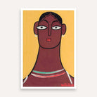 "Woman with Long Neck" Jamini Roy Painting | Fine Art Wall Art 2 : 3 Vertical Premium Wall Art Canvas by MeriDeewar