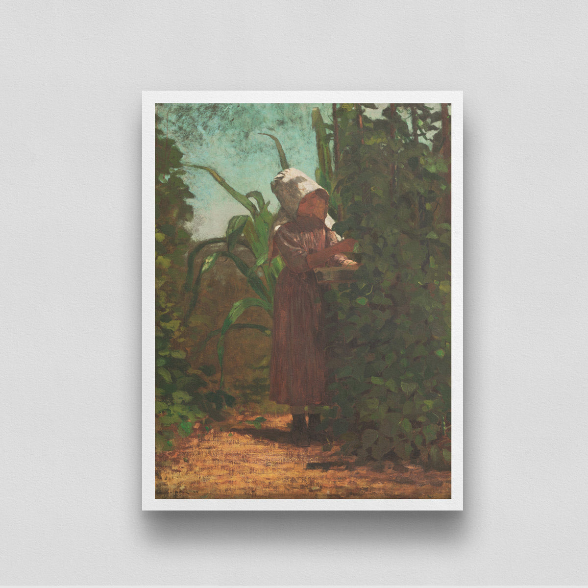 Woman Worker in the Garden by Winslow Homer 3 : 4 Vertical New Premium Wall Art Canvas by MeriDeewar