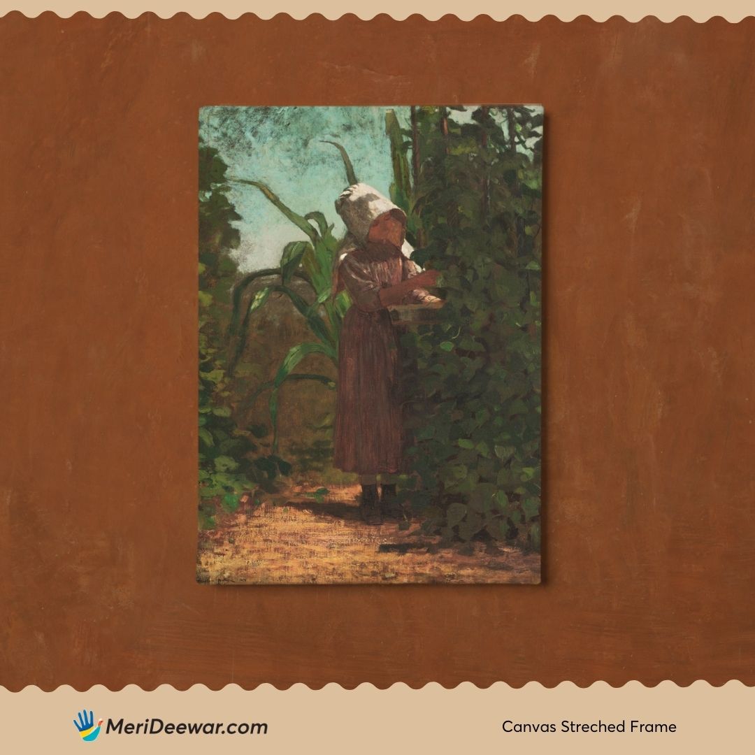 Woman Worker in the Garden by Winslow Homer 3 : 4 Vertical New Premium Wall Art Canvas by MeriDeewar