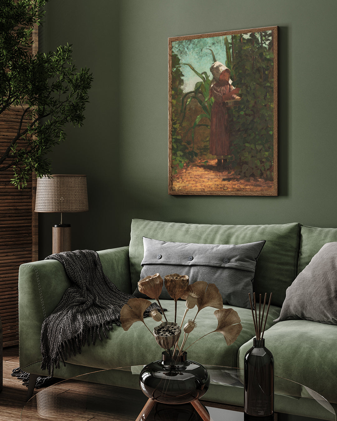 Woman Worker in the Garden by Winslow Homer 3 : 4 Vertical New Premium Wall Art Canvas by MeriDeewar