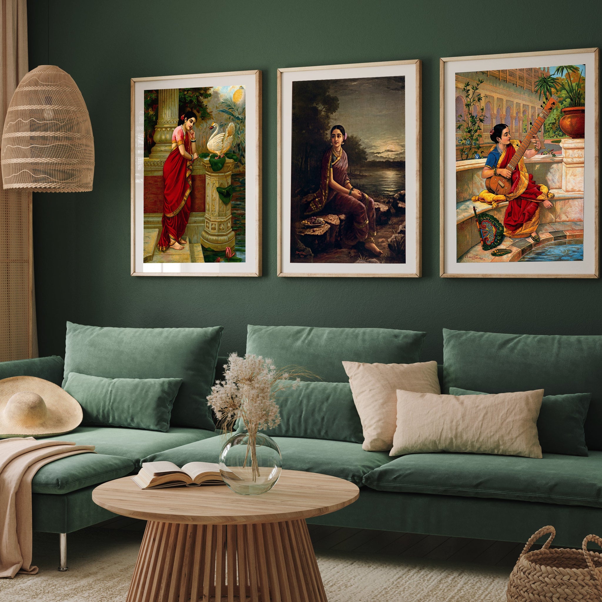 Women Classic Paintings Set of 3 Paintings Walls Premium Wall Art Canvas by MeriDeewar