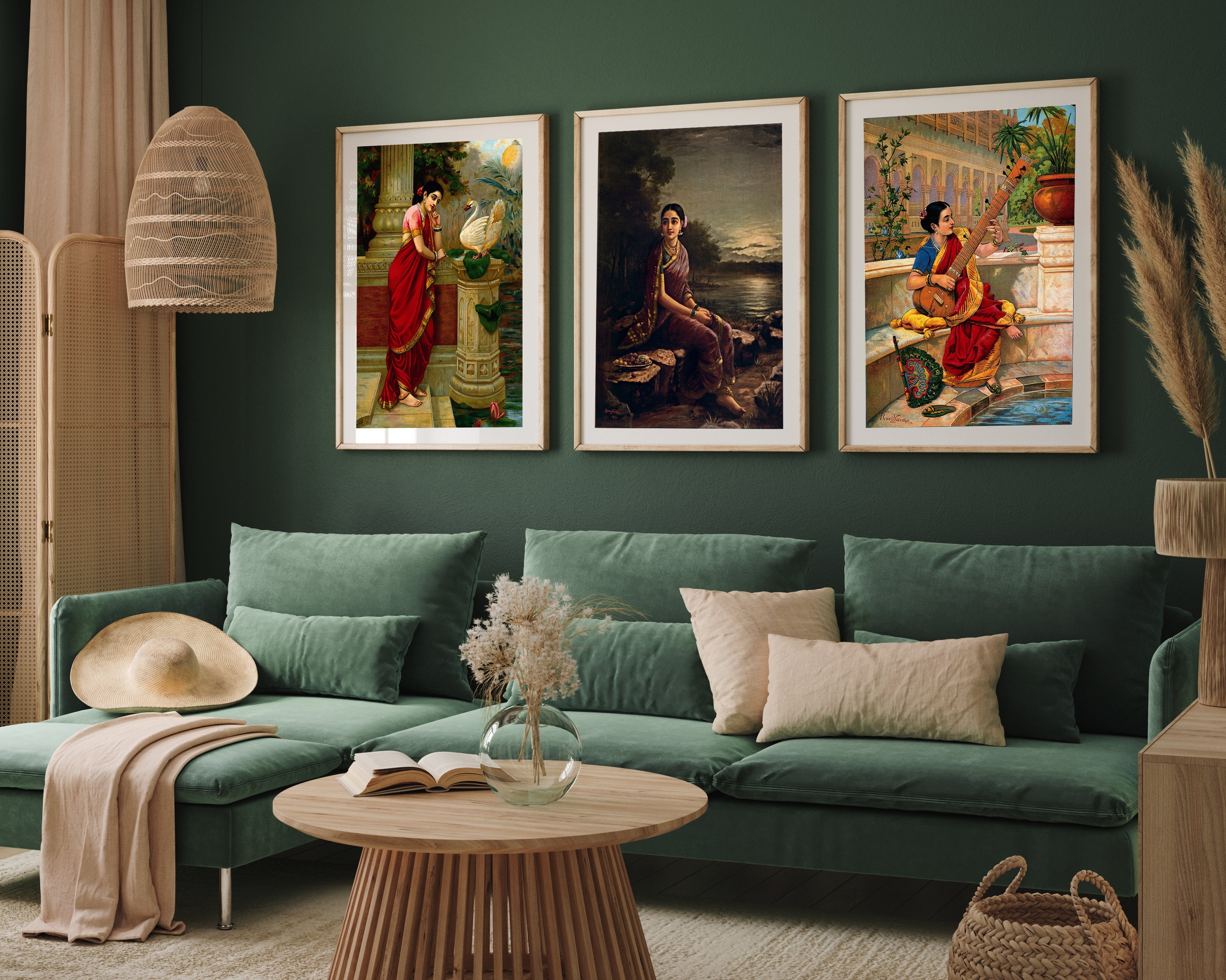 Women Classic Paintings Set of 3 Paintings Walls Premium Wall Art Canvas by MeriDeewar