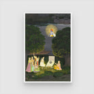 Women Who Worship Shiva Are Interrupted By A Vision From Krishna Painting 2 : 3 Vertical Premium Wall Art Canvas by MeriDeewar