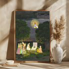 Women Who Worship Shiva Are Interrupted By A Vision From Krishna Painting 2 : 3 Vertical Premium Wall Art Canvas by MeriDeewar