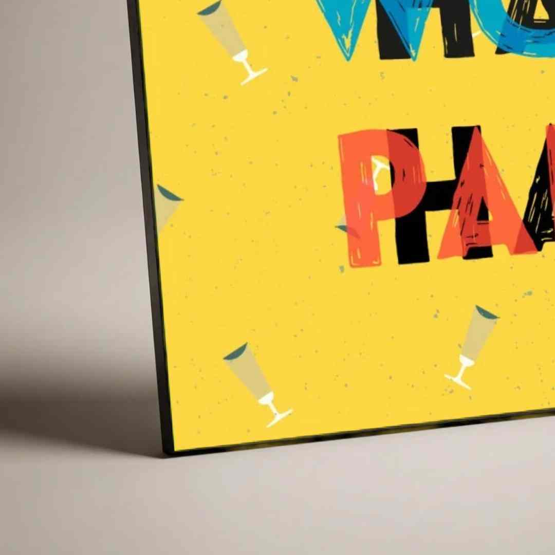 "Work Hard Play Hard" Overlay Typography Poster | Horizontal Borderless Art Frame Poster Premium Wall Art Canvas by MeriDeewar