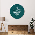 Yantra saraswati Circular Canvas Frame Circular Canvas Frame Premium Wall Art Canvas by MeriDeewar