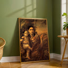 "Yashoda and Krishna" Raja Ravi Varma Fine Art  | Indian Classical Wall Art Print 3 : 4 Vertical Premium Wall Art Canvas by MeriDeewar