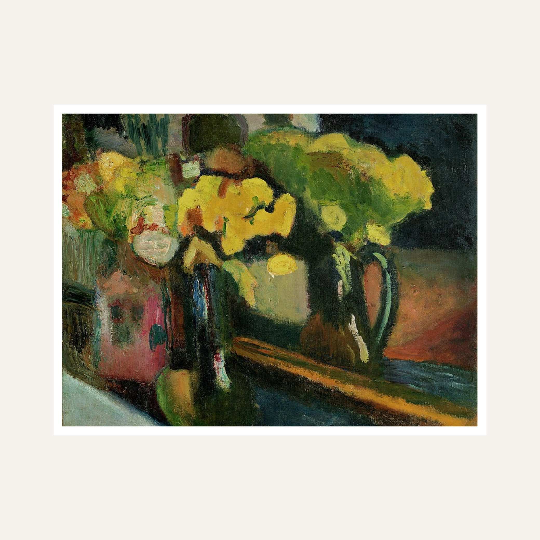 Yellow Flower Painting for Living Room | Matisse Floral Wall Art | Giclée Print 6 : 5 Horizontal Premium Wall Art Canvas by MeriDeewar