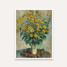 Yellow Flower Painting for Living Room | Monet Impressionist Wall Art | Giclée Print 3 : 4 Vertical Premium Wall Art Canvas by MeriDeewar