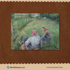 Young Peasant Girls Resting in the Fields near Painting By Camille Pissarro 3 : 4 Horizontal New Premium Wall Art Canvas by MeriDeewar