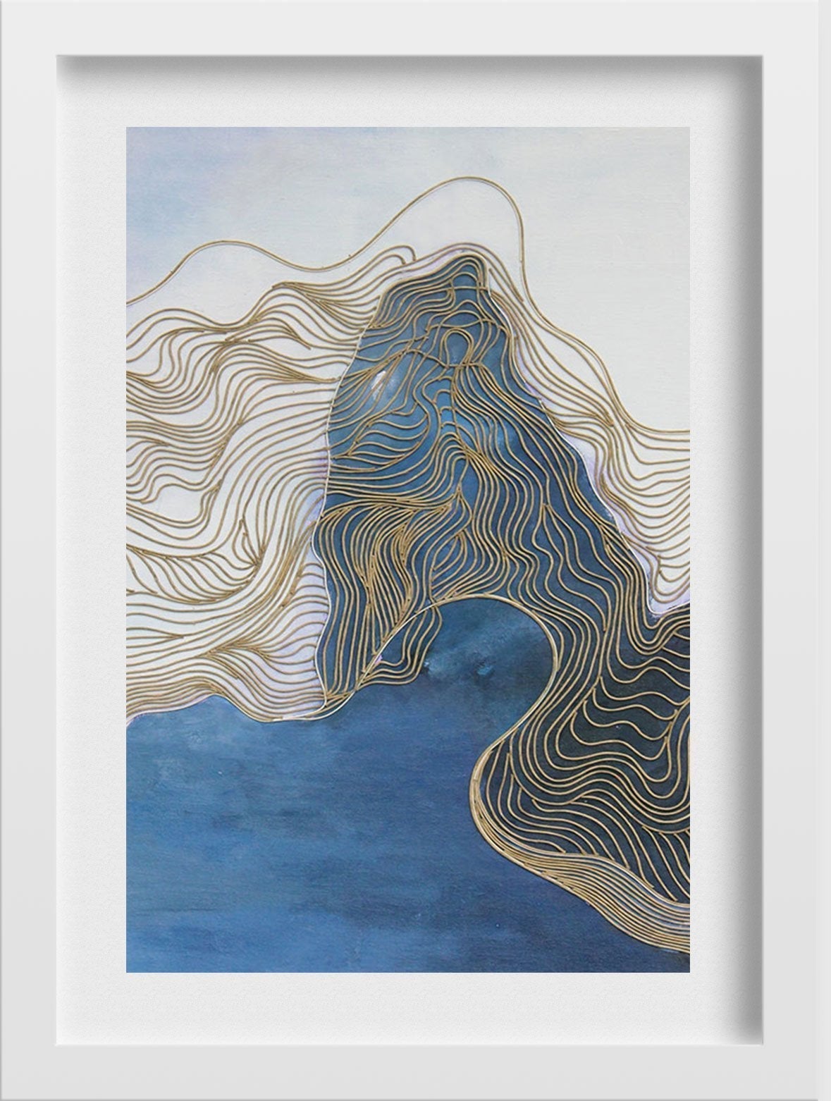 Mountains Waves Painting - Meri Deewar - MeriDeewar