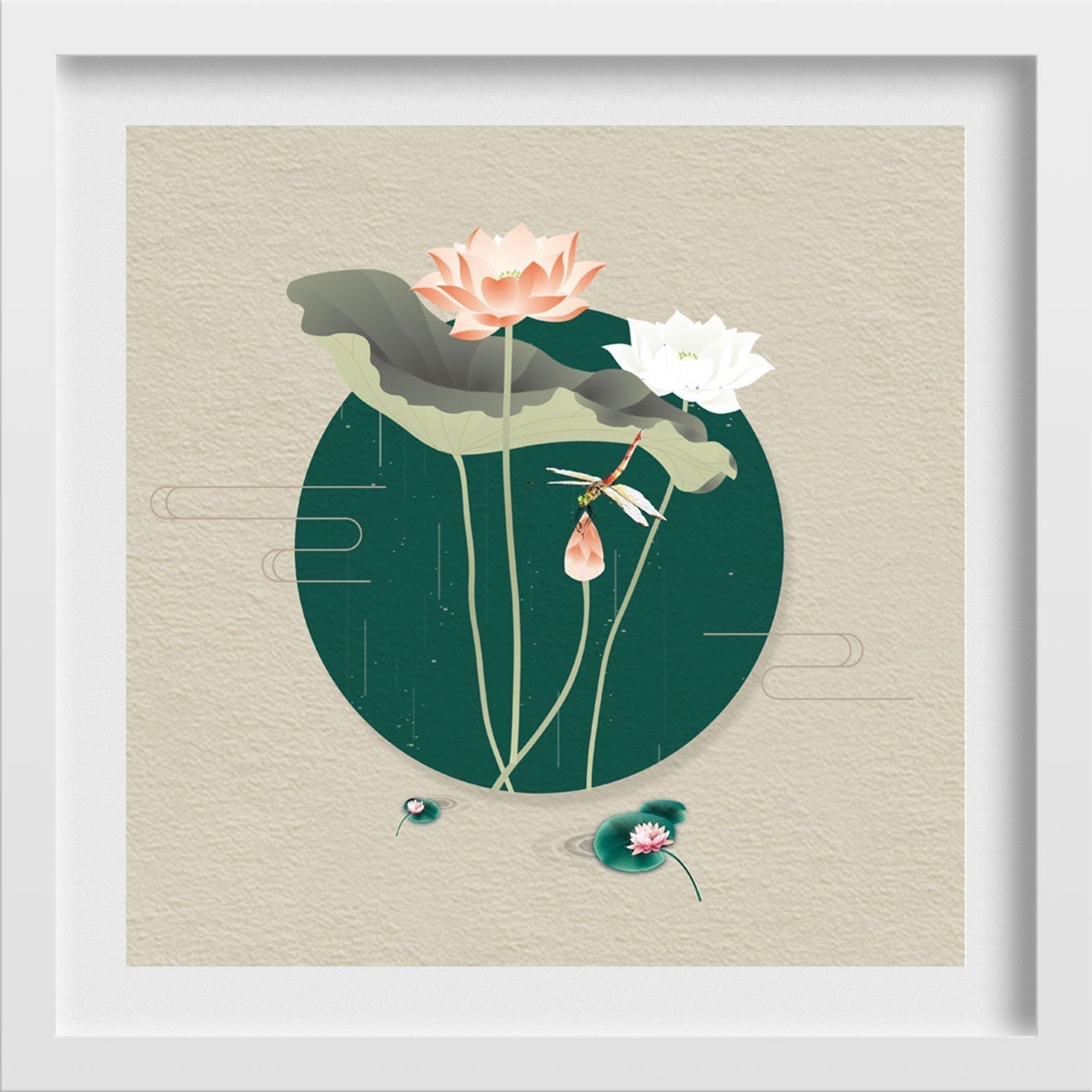 Abstract Lotus Painting - MeriDeewar