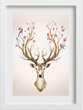 Deer With Flowers 2 Painting - Meri Deewar - MeriDeewar