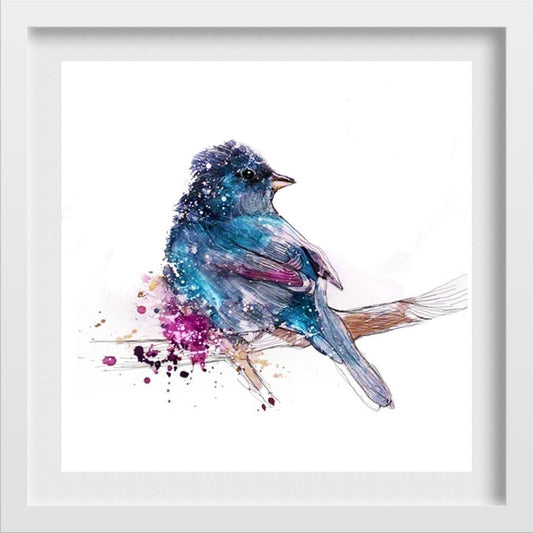 Sparrow Bird Illustration Painting - Meri Deewar - MeriDeewar