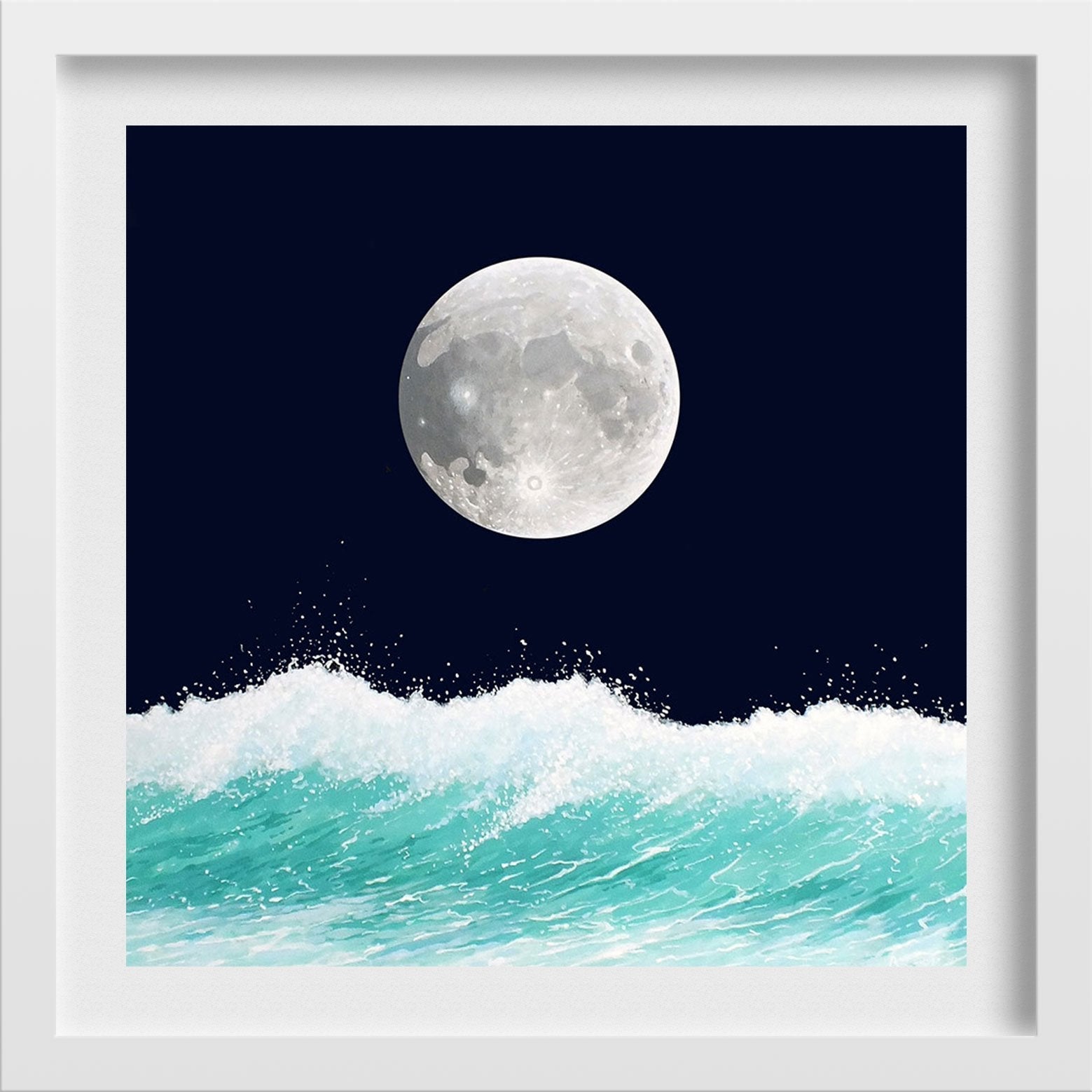Sea And Moon Painting - Meri Deewar - MeriDeewar