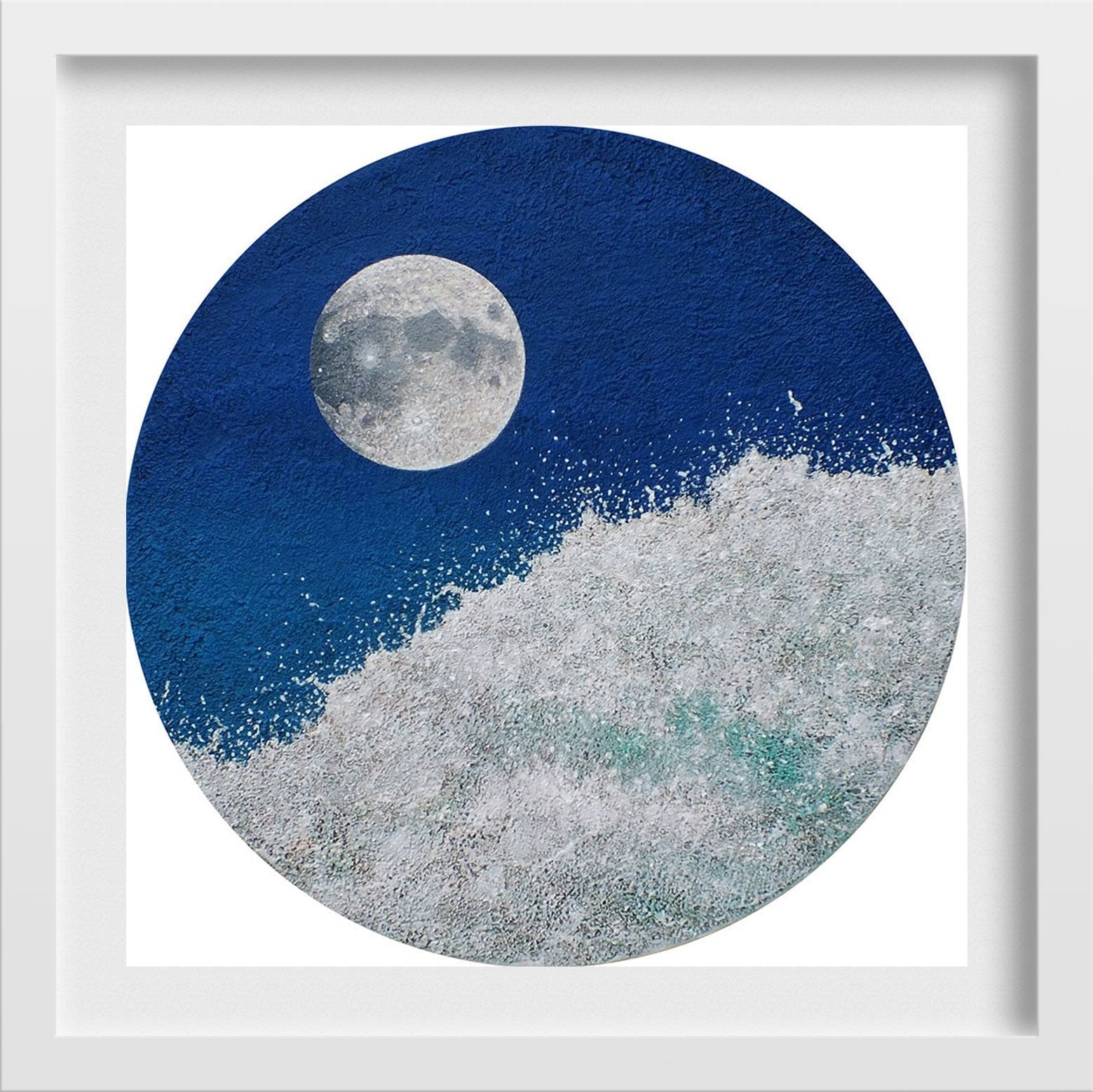 Sea And Moon 2 Painting - Meri Deewar - MeriDeewar