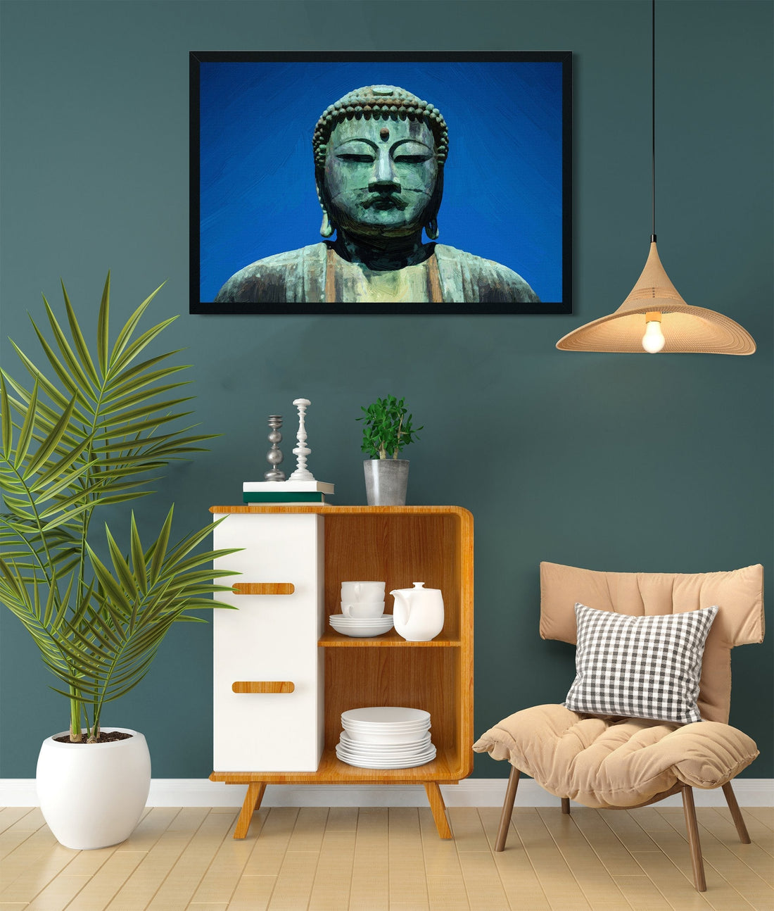 Head of Buddha Painting - Meri Deewar - MeriDeewar