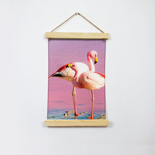 Flamingo 4 Hanging Canvas Painting - Meri Deewar - MeriDeewar