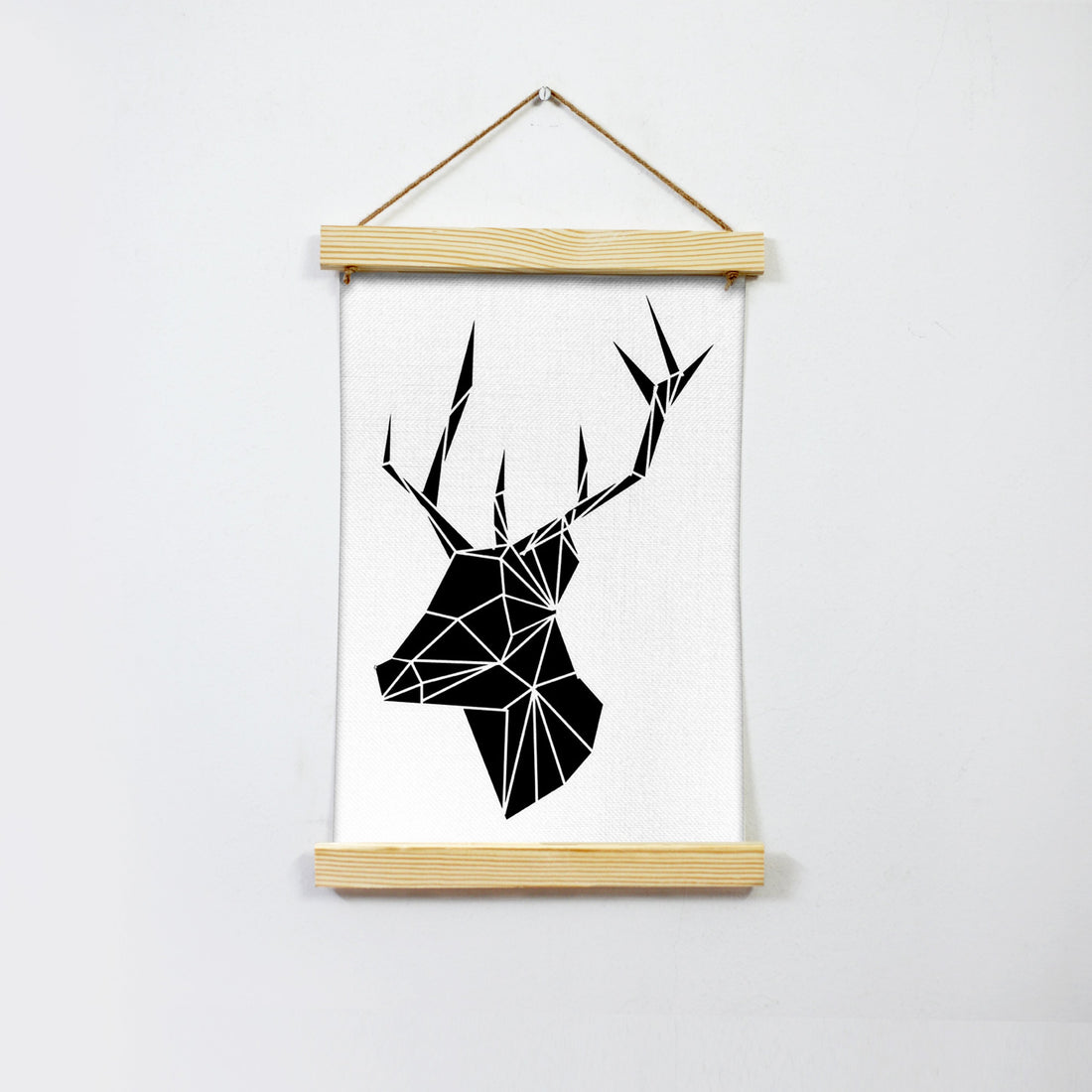 Geometric Deer Illustration Hanging Canvas Painting - Meri Deewar - MeriDeewar