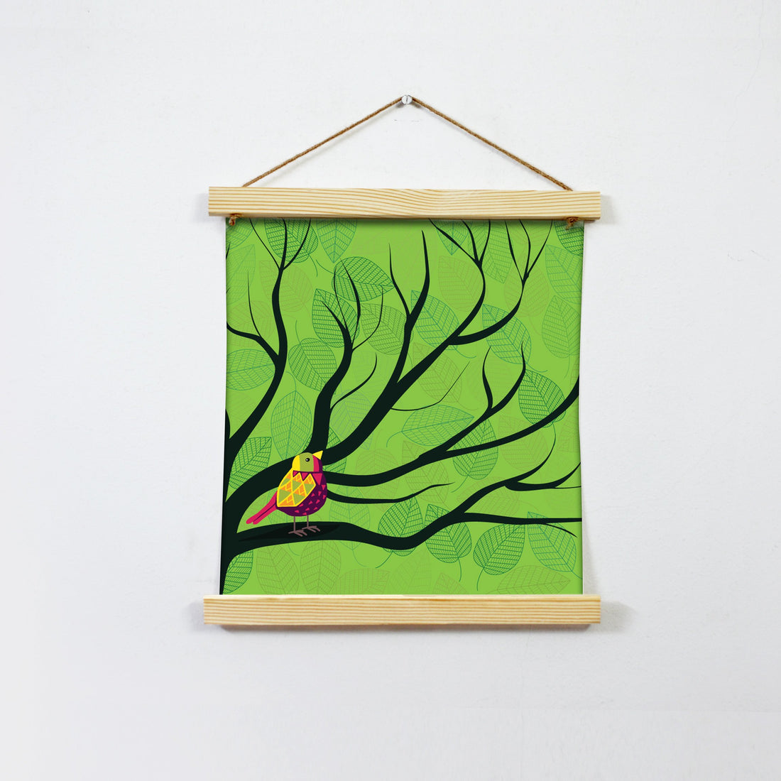 Bird In Love Wall Art Hanging Canvas Painting-Meri Deewar - MeriDeewar