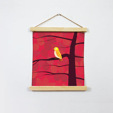Bird In Love Painting Hanging Canvas Painting-Meri Deewar - MeriDeewar