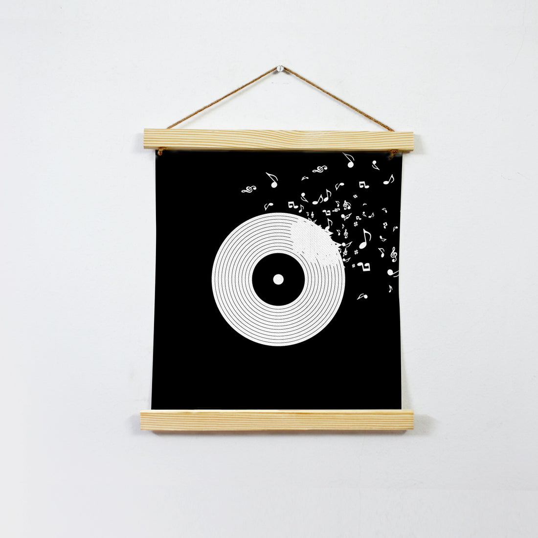 Music Vintage Black And White Hanging Canvas - MeriDeewar