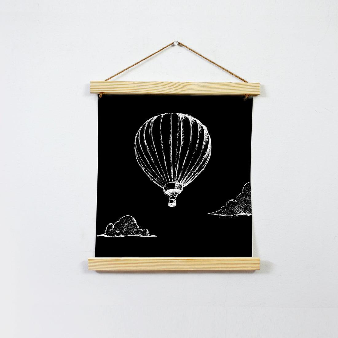 Parachute Black And White Hanging Canvas Painting - Meri Deewar - MeriDeewar