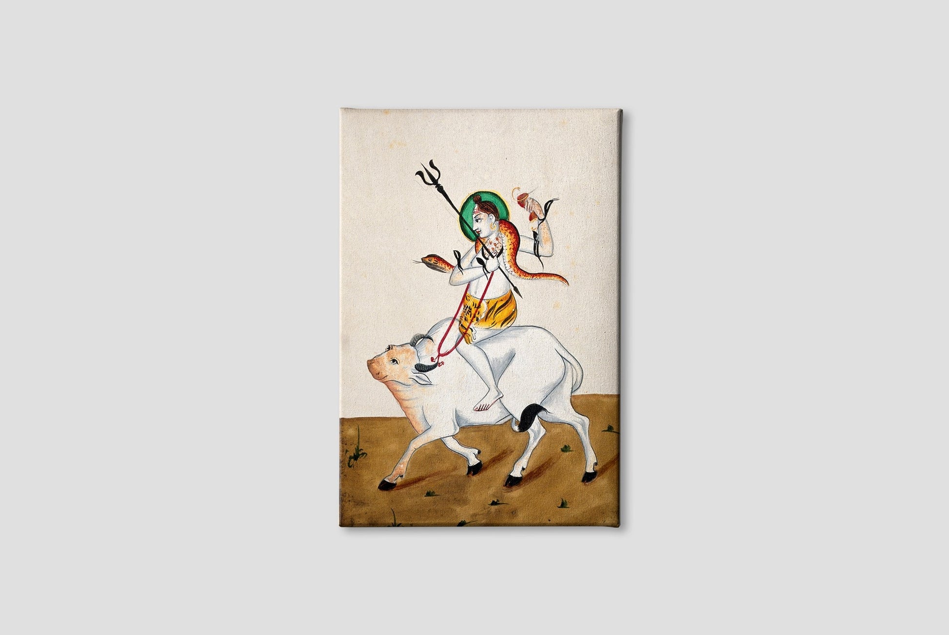 Shiva with his symbols riding Nandi Painting - Meri Deewar - MeriDeewar