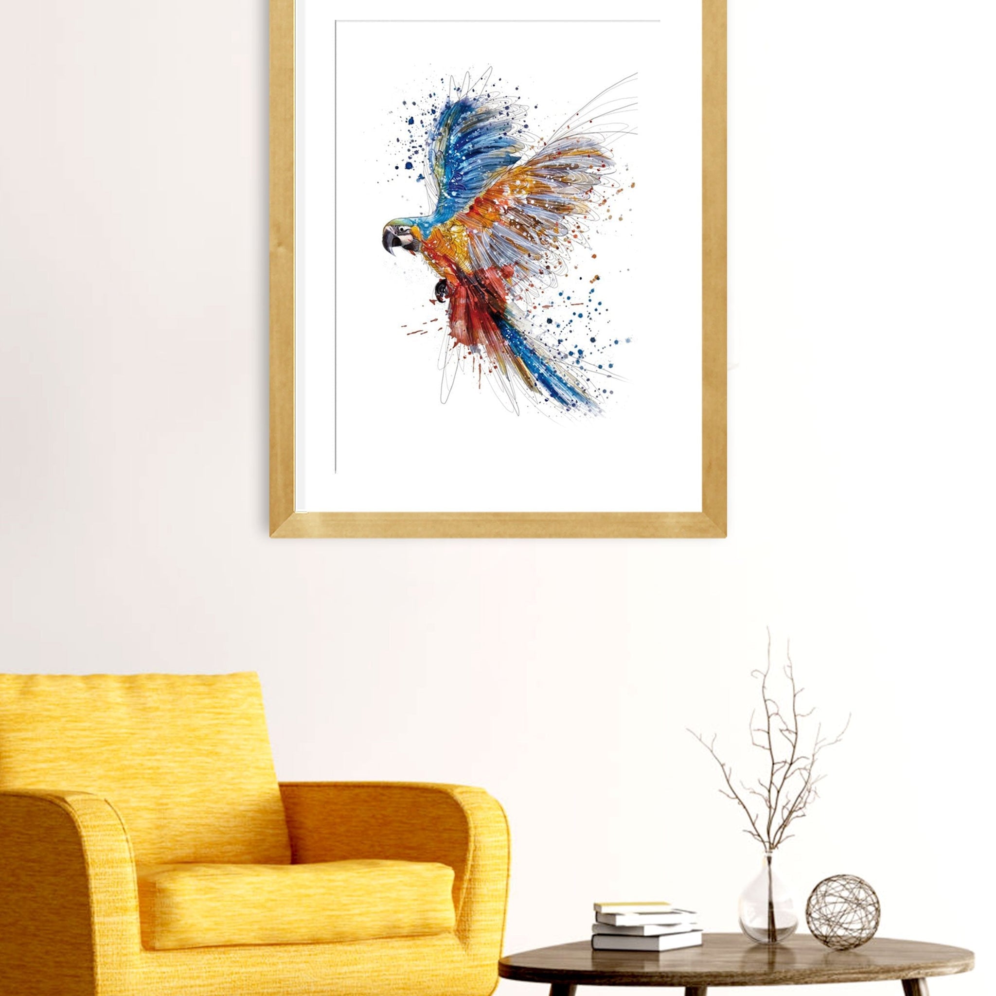 Colorful Parrot Illustration Painting - Meri Deewar - MeriDeewar